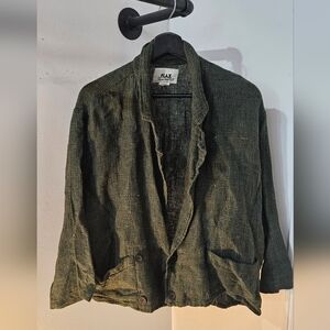 Flax Linen Button Front Jacket